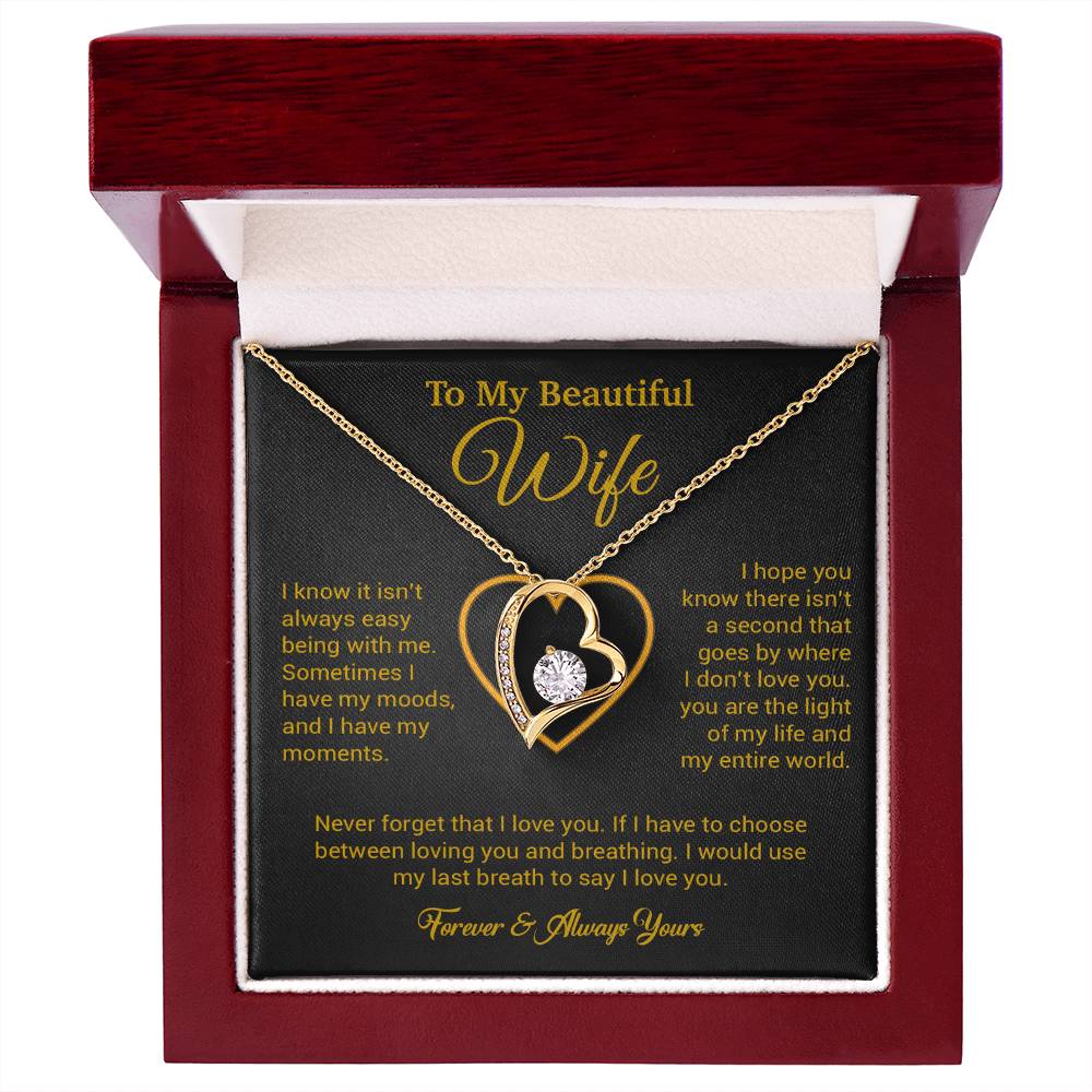 To My Wife Necklace, Gift For Wife, Anniversary Gift For Wife, Necklace For Wife 25_5_Gold