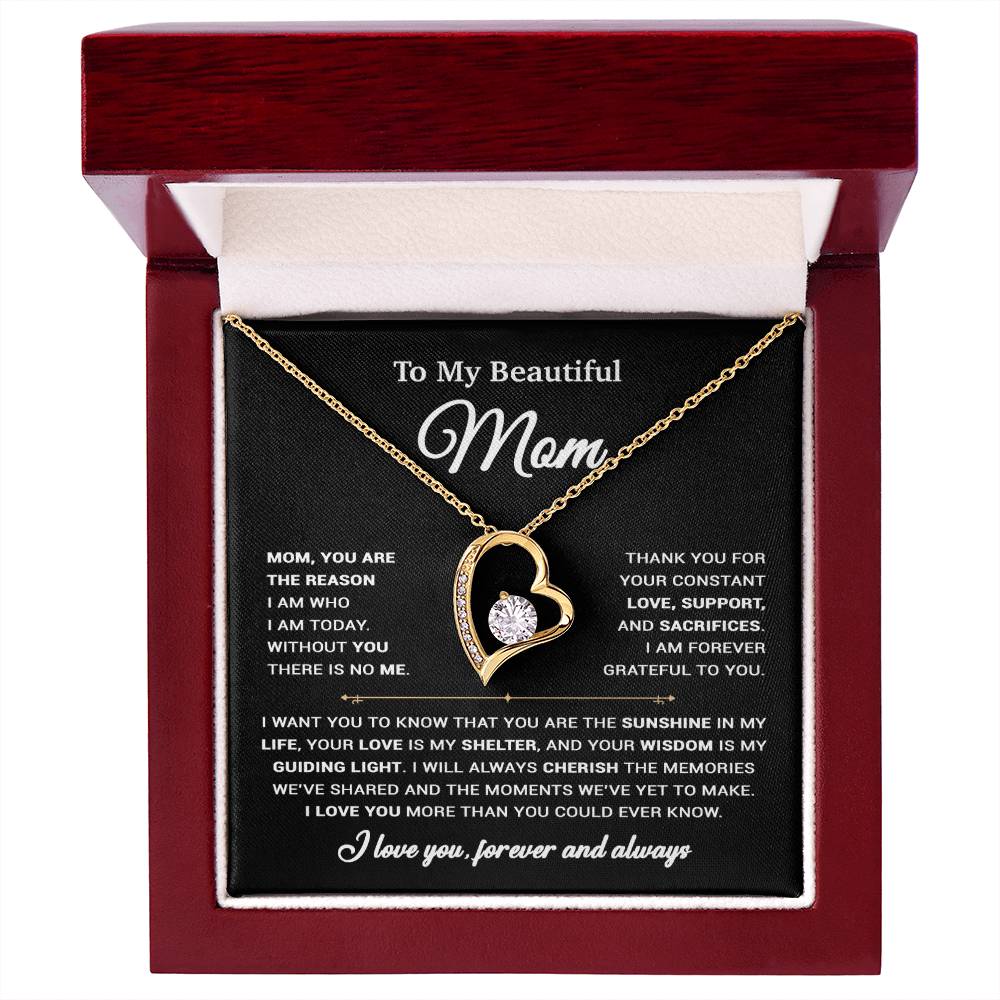 To My Mom Necklace, Sentimental Mother's Day Gift For Mom From Son 31_3_Black