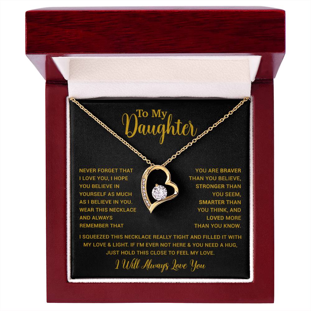 To My Daughter Necklace Gift for Daughter from Dad,Daughter Father Necklace 16_4_Gold