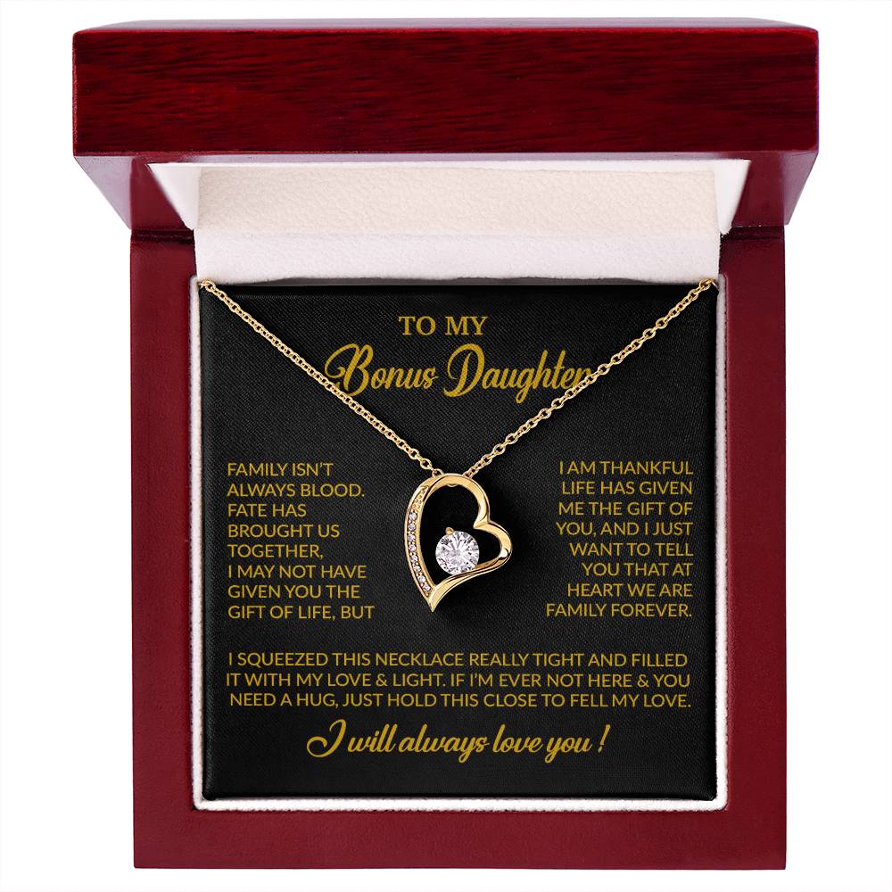 To My Bonus Daughter Necklace, Gift for Bonus Daughter, Step Daughter Birthday 7_11_Gold