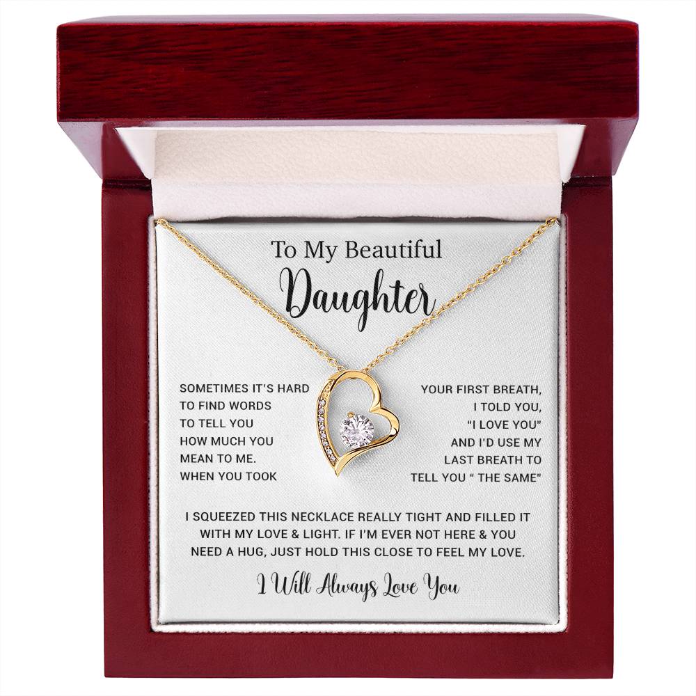 To My Daughter Necklace, Gift for Daughter from Dad, Father Daughter Necklace  11_5_White