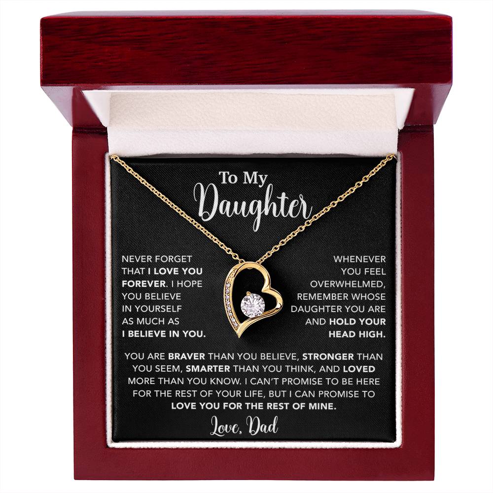 To My Daughter Necklace, Gift for Daughter from Dad, Father Daughter Necklace  9_4_Black