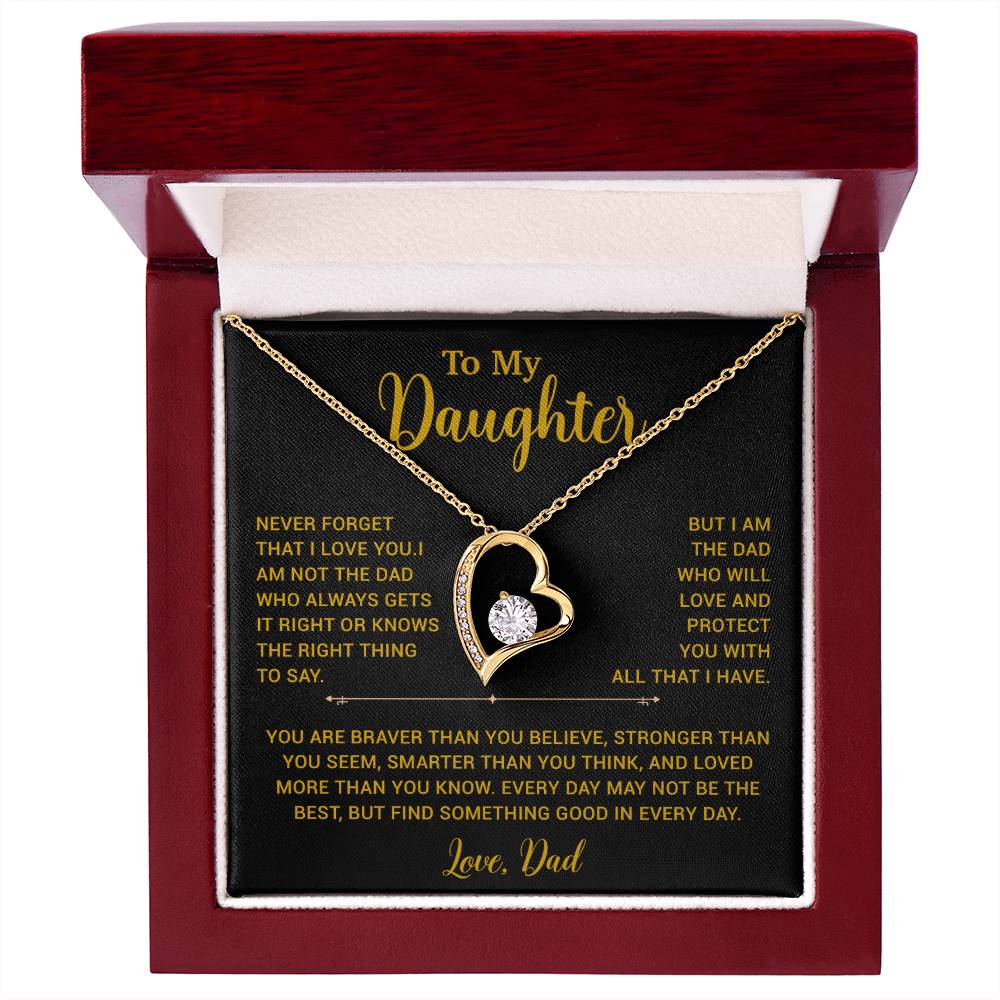 To My Daughter Necklace, Gift for Daughter from Dad, Father Daughter Necklace 2_6_Gold