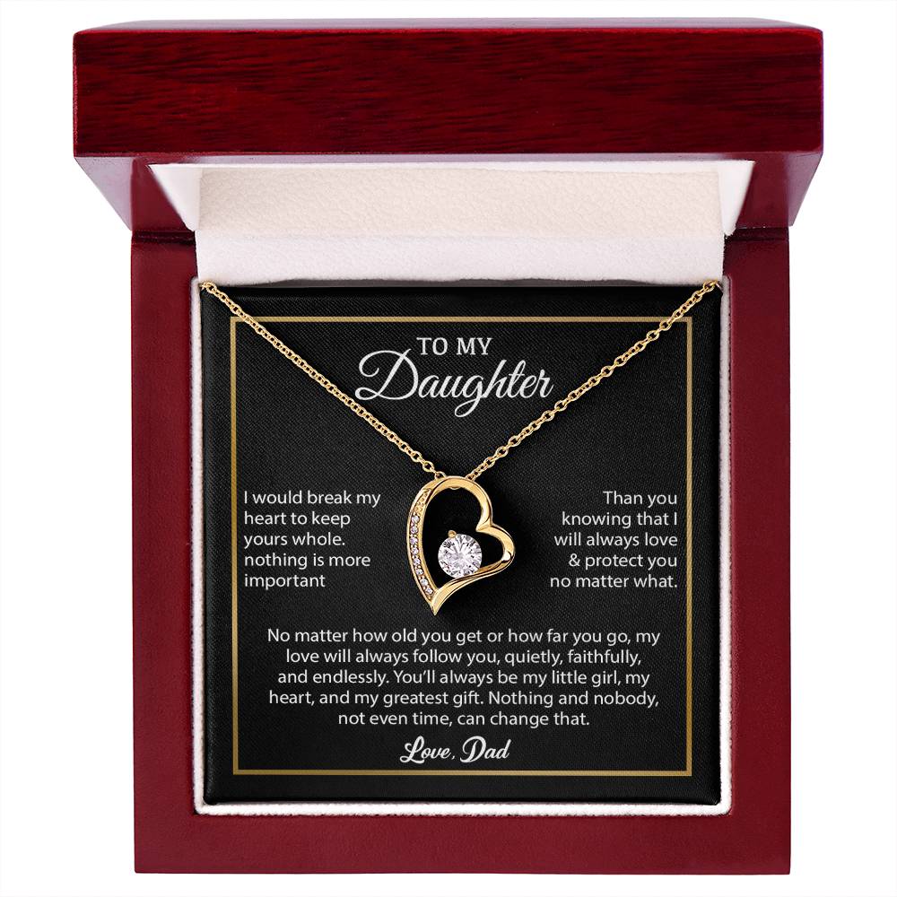 To My Daughter Necklace, Gift for Daughter from Dad, Father Daughter Necklace 4_6_Black