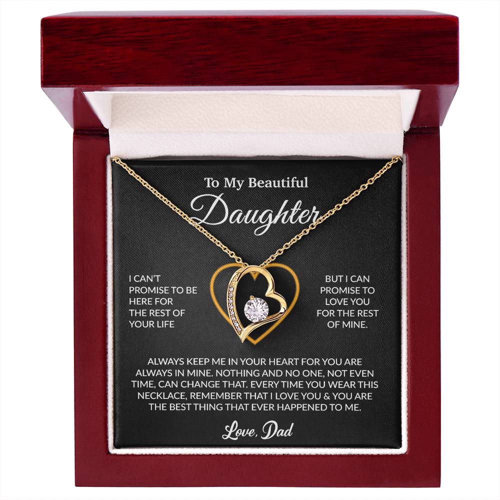 To My Daughter Necklace, Gift for Daughter from Dad, Father Daughter Necklace 6_6_Black