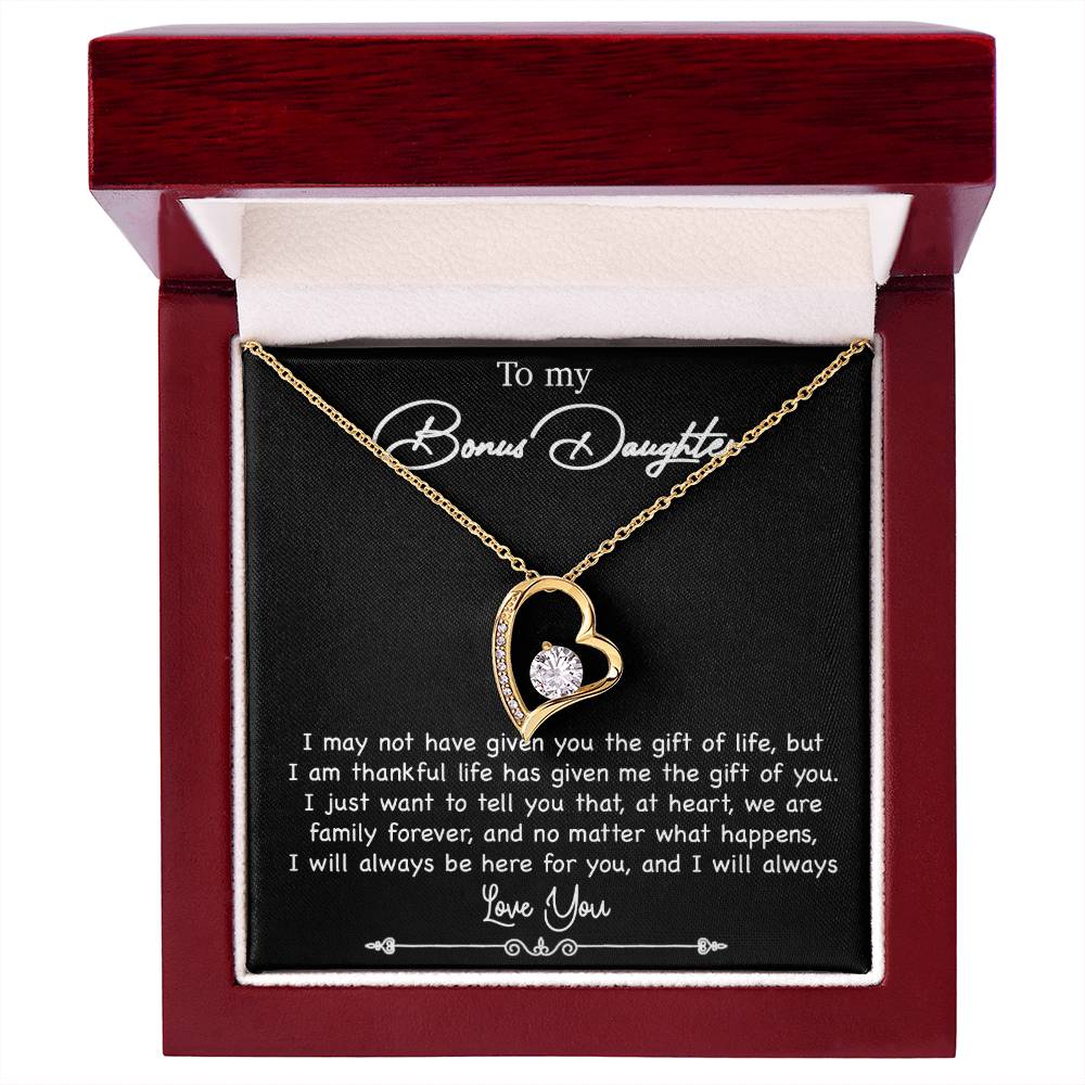 To My Bonus Daughter Necklace, Gift for Bonus Daughter, Step Daughter Birthday 5_10_Black