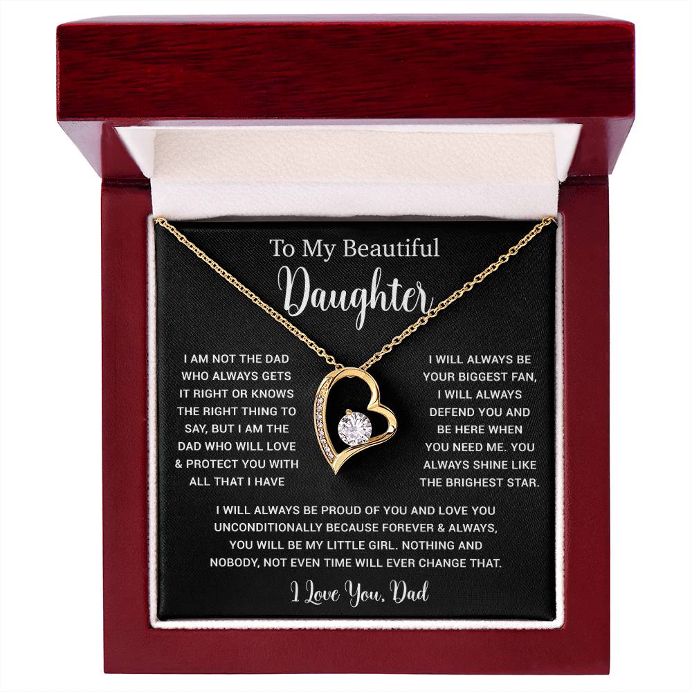 To My Daughter Necklace, Gift for Daughter from Dad, Father Daughter Necklace  6_5_Black