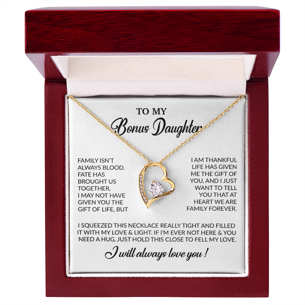 To My Bonus Daughter Necklace, Gift for Bonus Daughter, Step Daughter Birthday 7_11_White