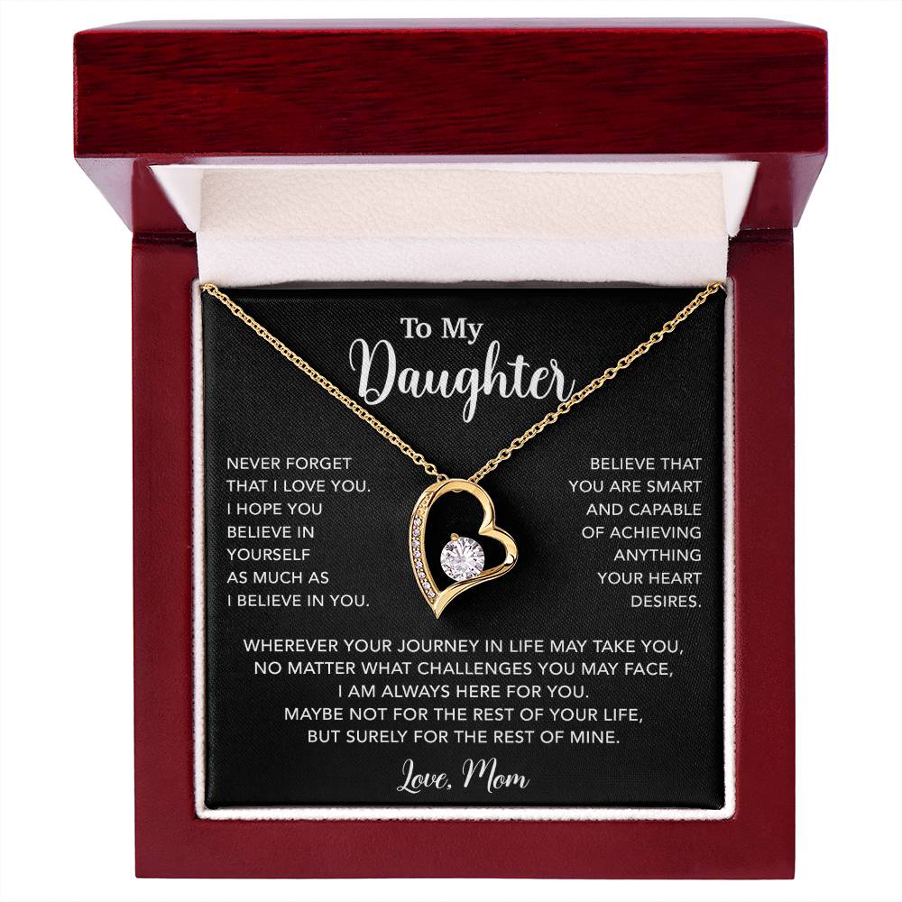 To My Daughter Necklace, Gift for Daughter from Mom, Mother Daughter Necklace 18_5_Black