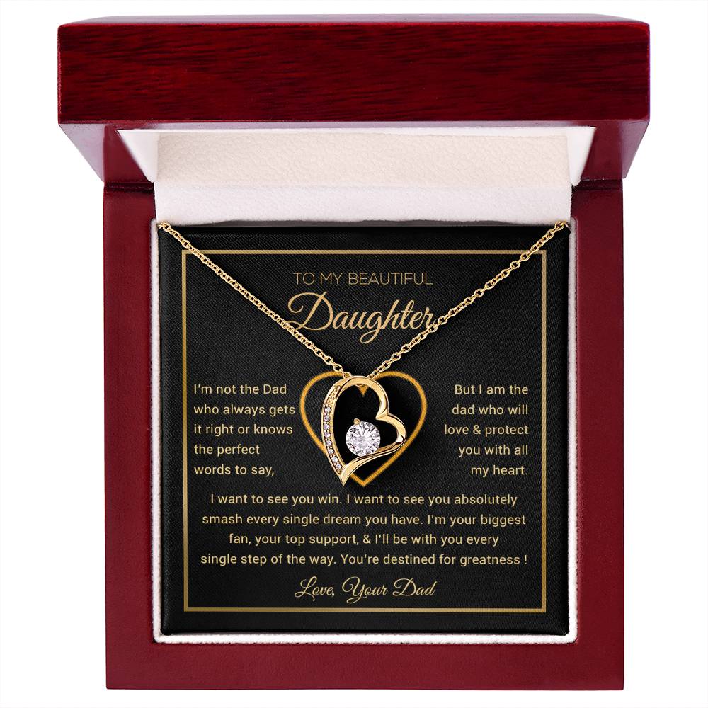 To My Daughter Necklace, Gift for Daughter from Dad, Father Daughter Necklace 9_6_Gold