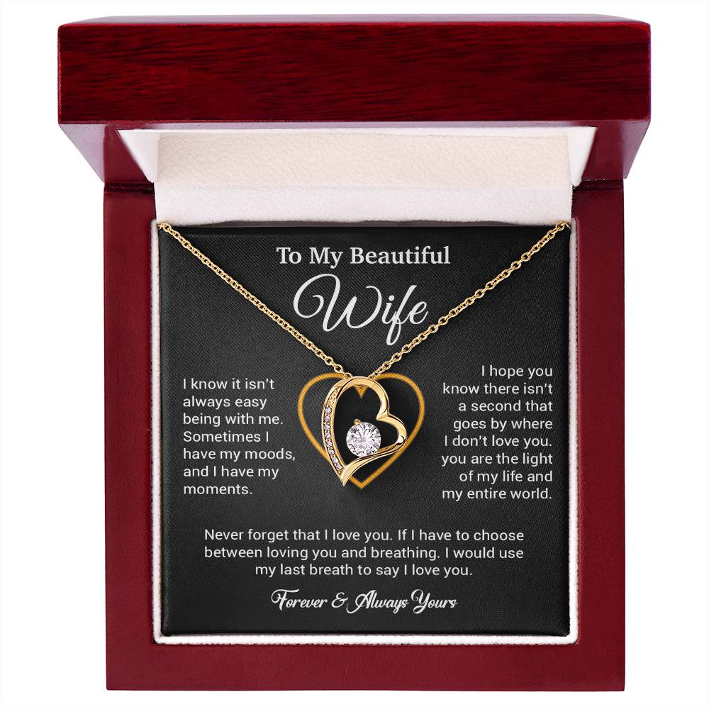 To My Wife Necklace, Gift For Wife, Anniversary Gift For Wife, Necklace For Wife 25_5_Black