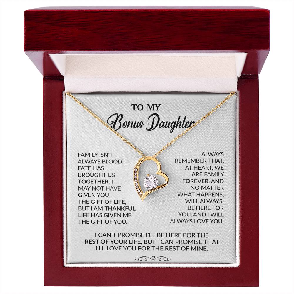 To My Bonus Daughter Necklace, Gift for Bonus Daughter, Step Daughter Birthday 30_9_White