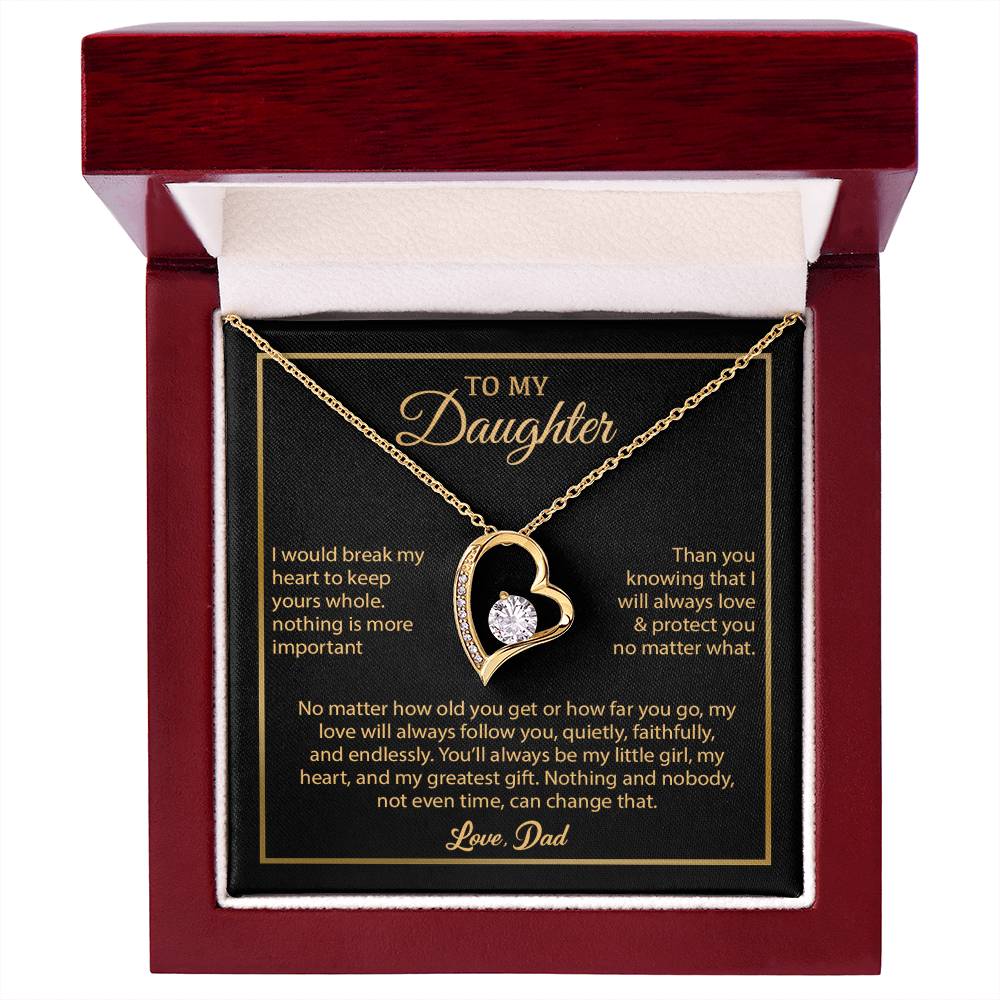 To My Daughter Necklace, Gift for Daughter from Dad, Father Daughter Necklace 4_6_Gold