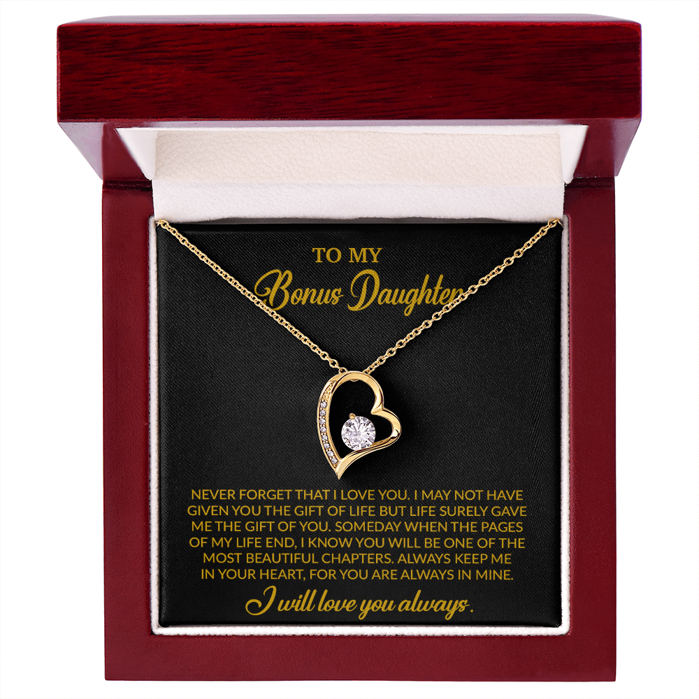 To My Bonus Daughter Necklace, Gift for Bonus Daughter, Step Daughter Birthday 4_10_Gold