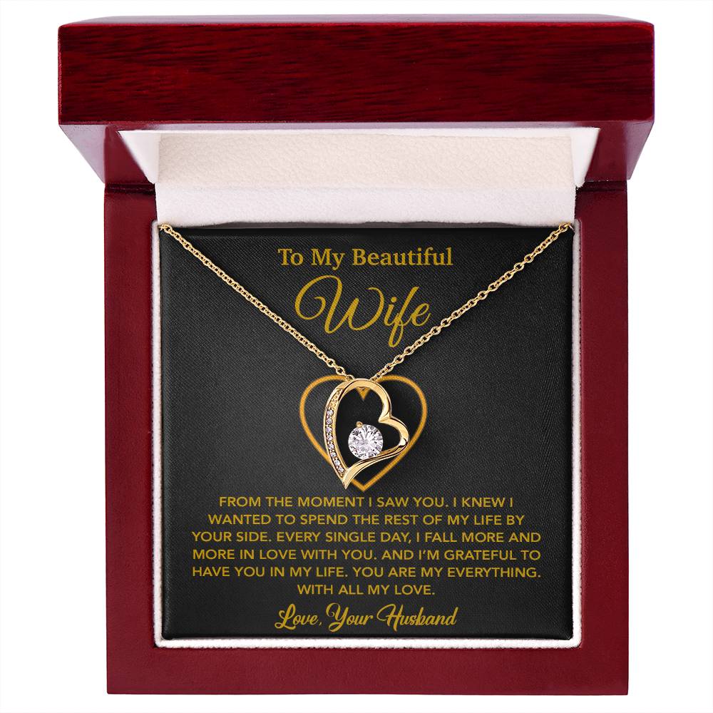 To My Wife Necklace, Gift For Wife, Anniversary Gift For Wife, Necklace For Wife 27_5_Gold