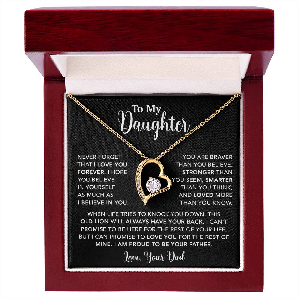 To My Daughter Necklace Gift for Daughter from Dad,Daughter Father Necklace 15_4_Black