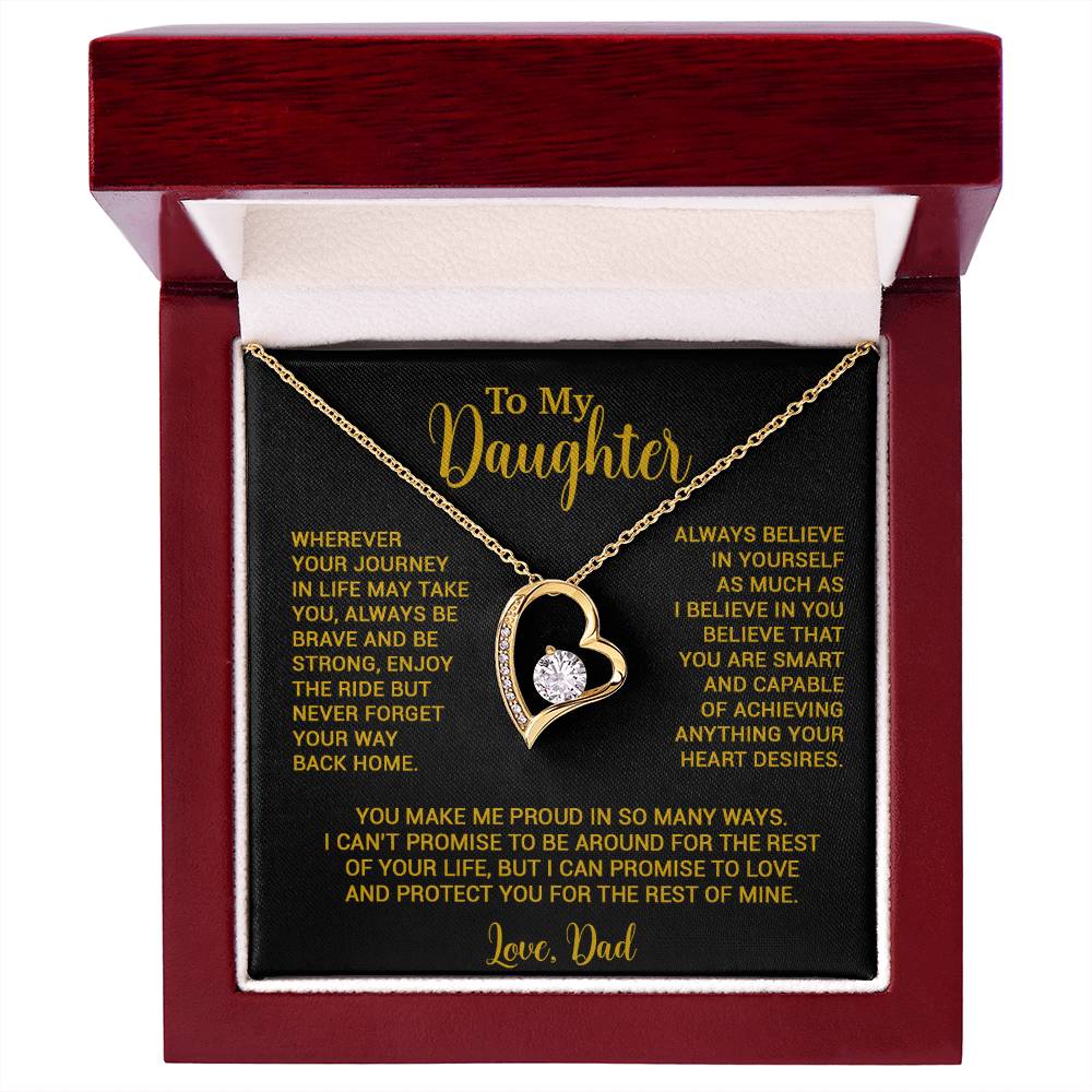 To My Daughter Necklace, Gift for Daughter from Dad, Father Daughter Necklace 3_6_Gold