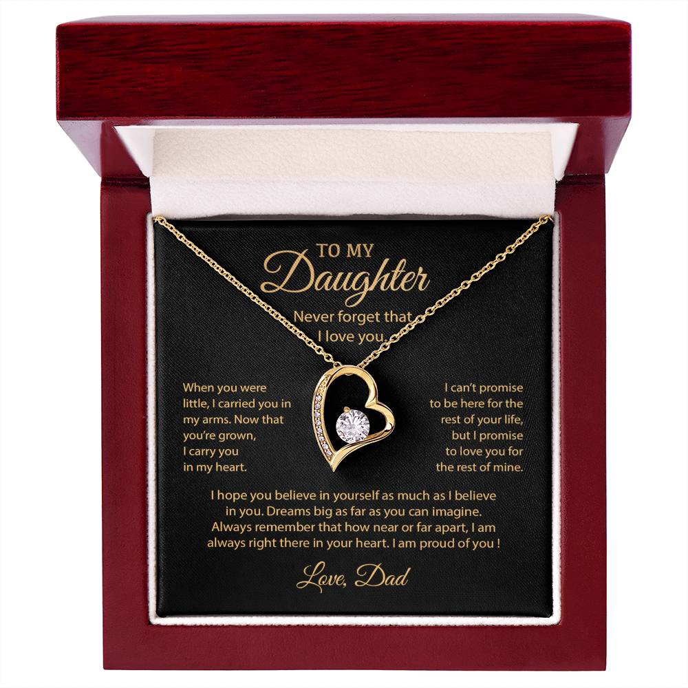 To My Daughter Necklace, Gift for Daughter from Dad, Father Daughter Necklace 9_6__1Gold