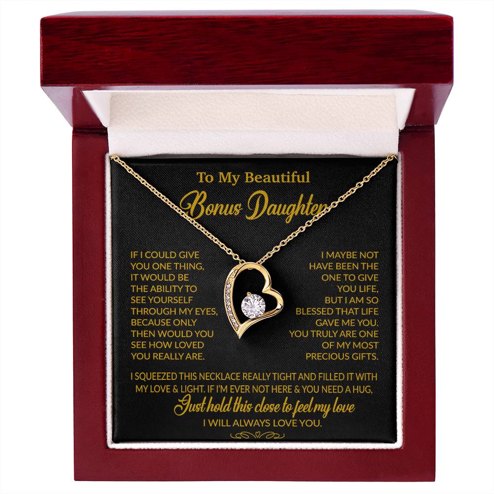 To My Bonus Daughter Necklace, Gift for Bonus Daughter, Step Daughter Birthday 1_10_Gold