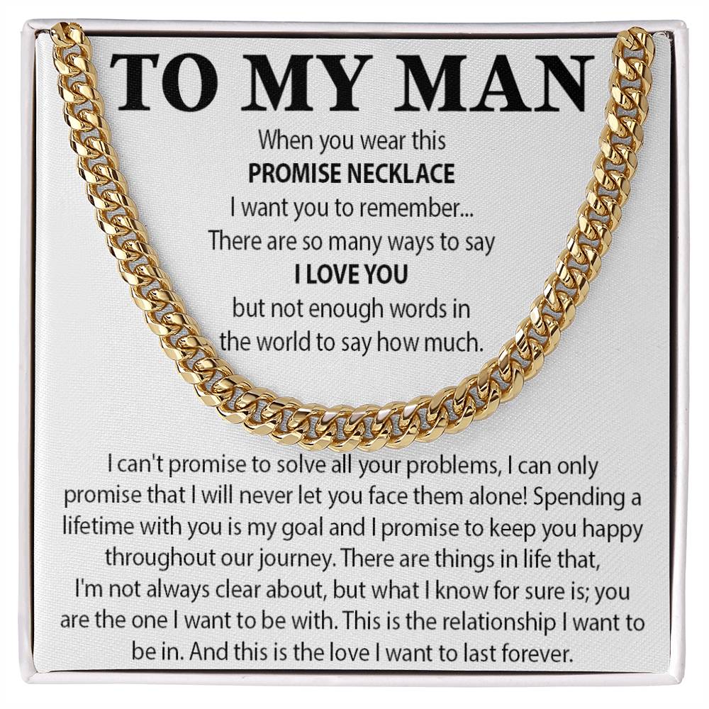 To My Man Cuban Chain Necklace, Gift for Him, Anniversary Birthday Christmas 25_10