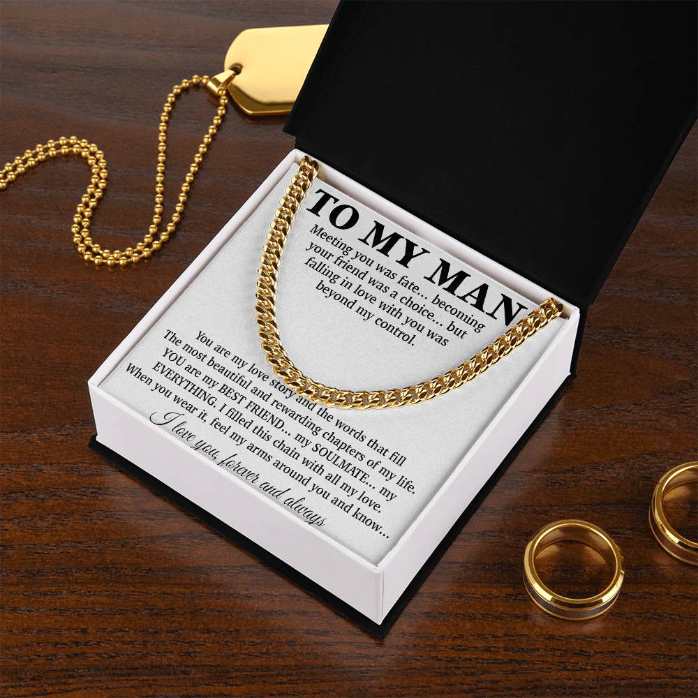 To My Man Cuban Chain Necklace, Gift for Him, Anniversary Birthday Christmas 24_5