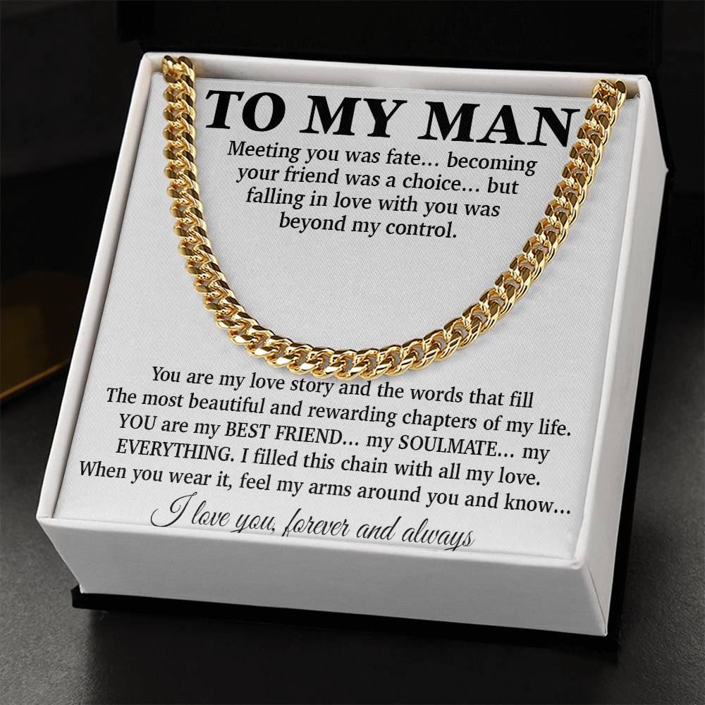 To My Man Cuban Chain Necklace, Gift for Him, Anniversary Birthday Christmas 24_5