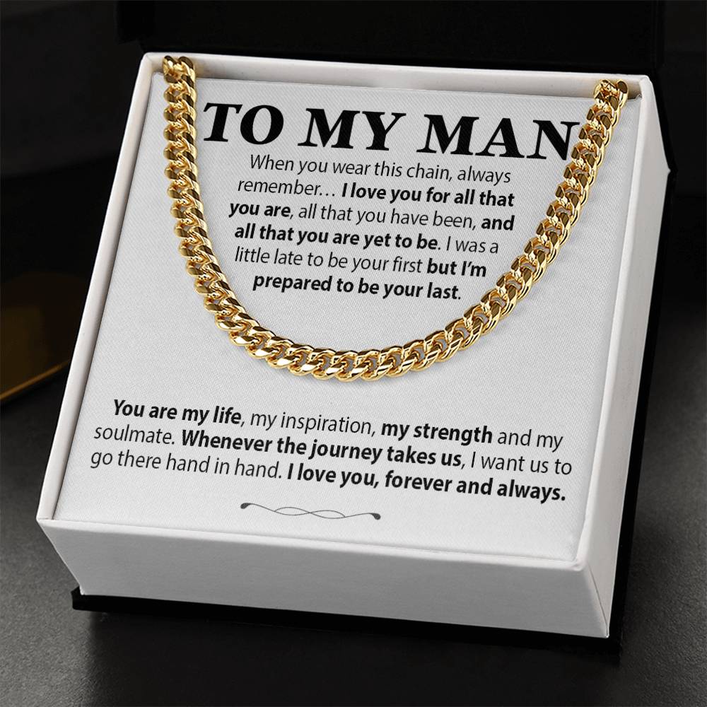 To My Man Cuban Chain Necklace, Gift for Him, Anniversary Birthday Christmas 13_10
