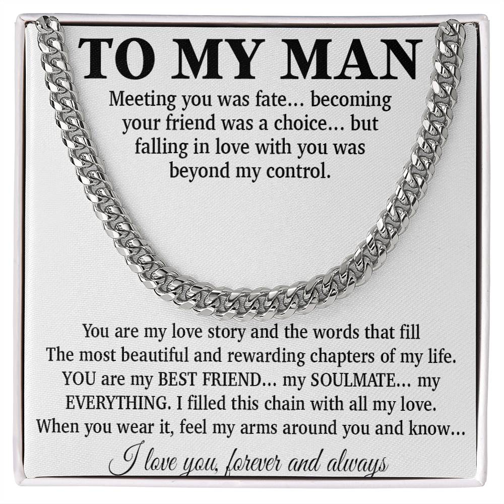 To My Man Cuban Chain Necklace, Gift for Him, Anniversary Birthday Christmas 24_5