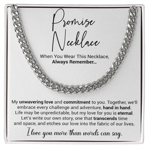 Promise Necklace Gift for Him, To My Man Cuban Chain Necklace, Anniversary Gift 12_10