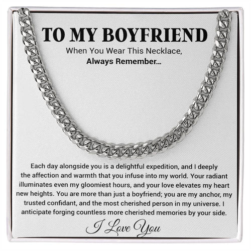 Boyfriend Promise Necklace, Boyfriend Promise Gift, Boyfriend Cuban Chain Necklace