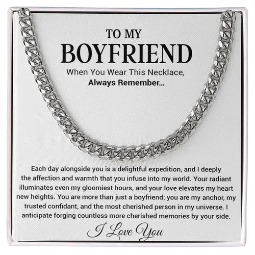 Boyfriend Promise Necklace, Boyfriend Promise Gift, Boyfriend Cuban Chain Necklace