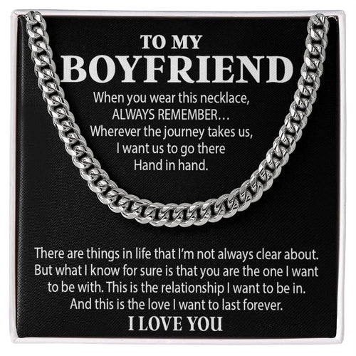 Boyfriend Cuban Chain Necklace, Promise Necklace For Boyfriend, Boyfriend Necklace
