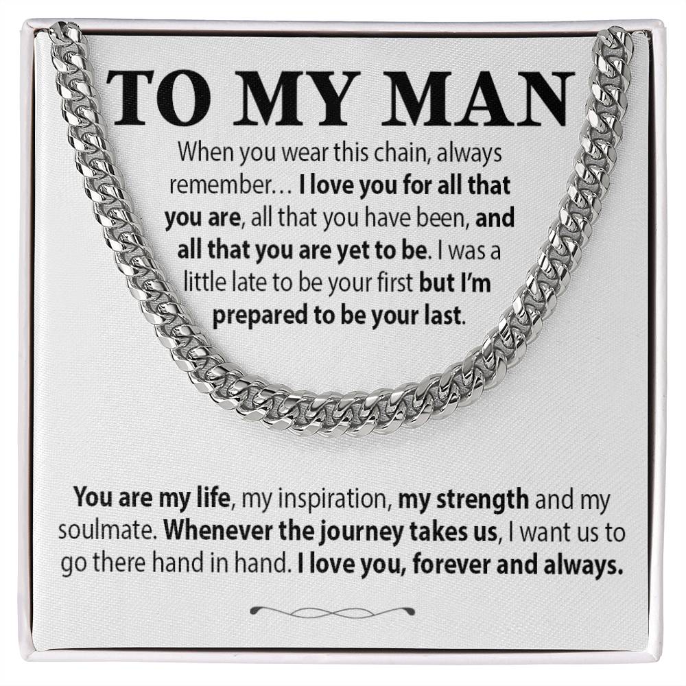 To My Man Cuban Chain Necklace, Gift for Him, Anniversary Birthday Christmas 13_10