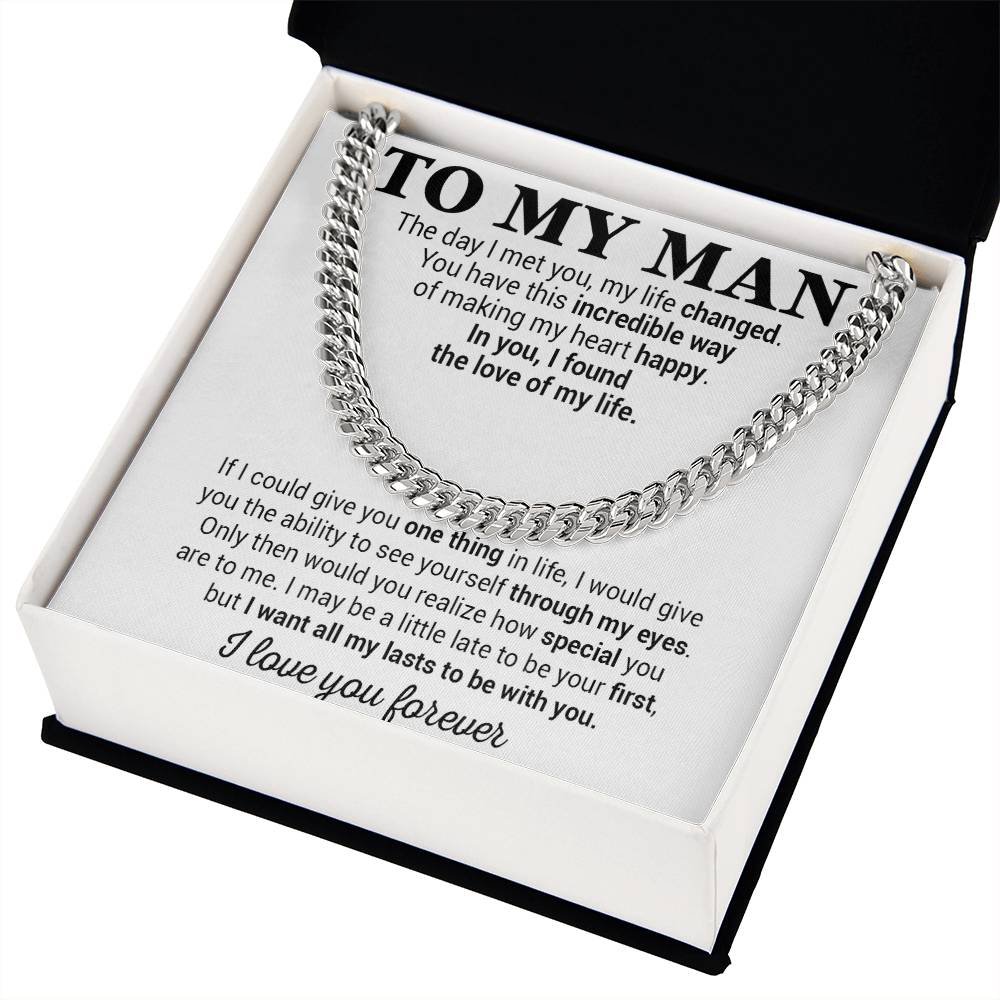 To My Man Cuban Chain Necklace, Gift for Him, Anniversary Birthday Christmas 25_5