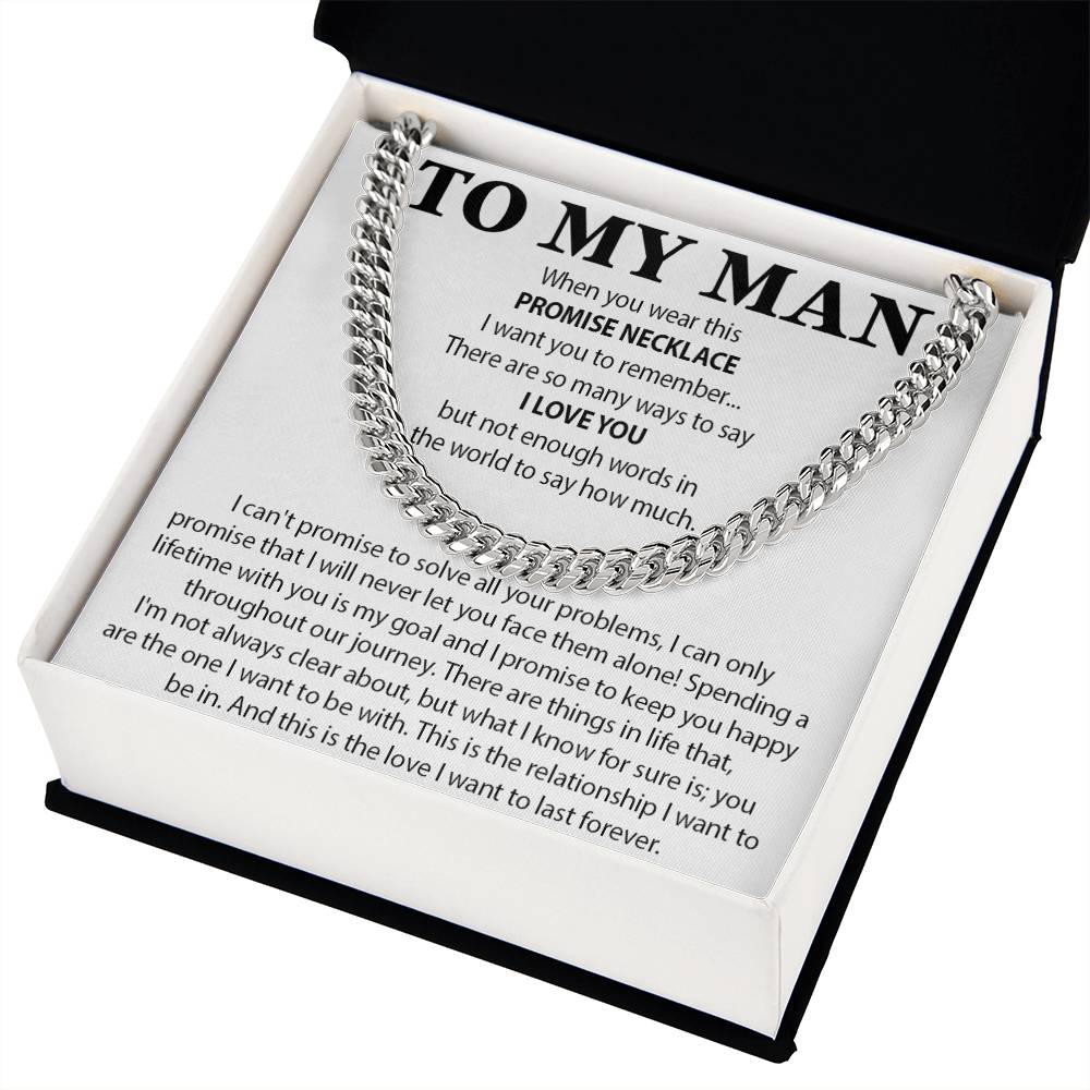 To My Man Cuban Chain Necklace, Gift for Him, Anniversary Birthday Christmas 25_10
