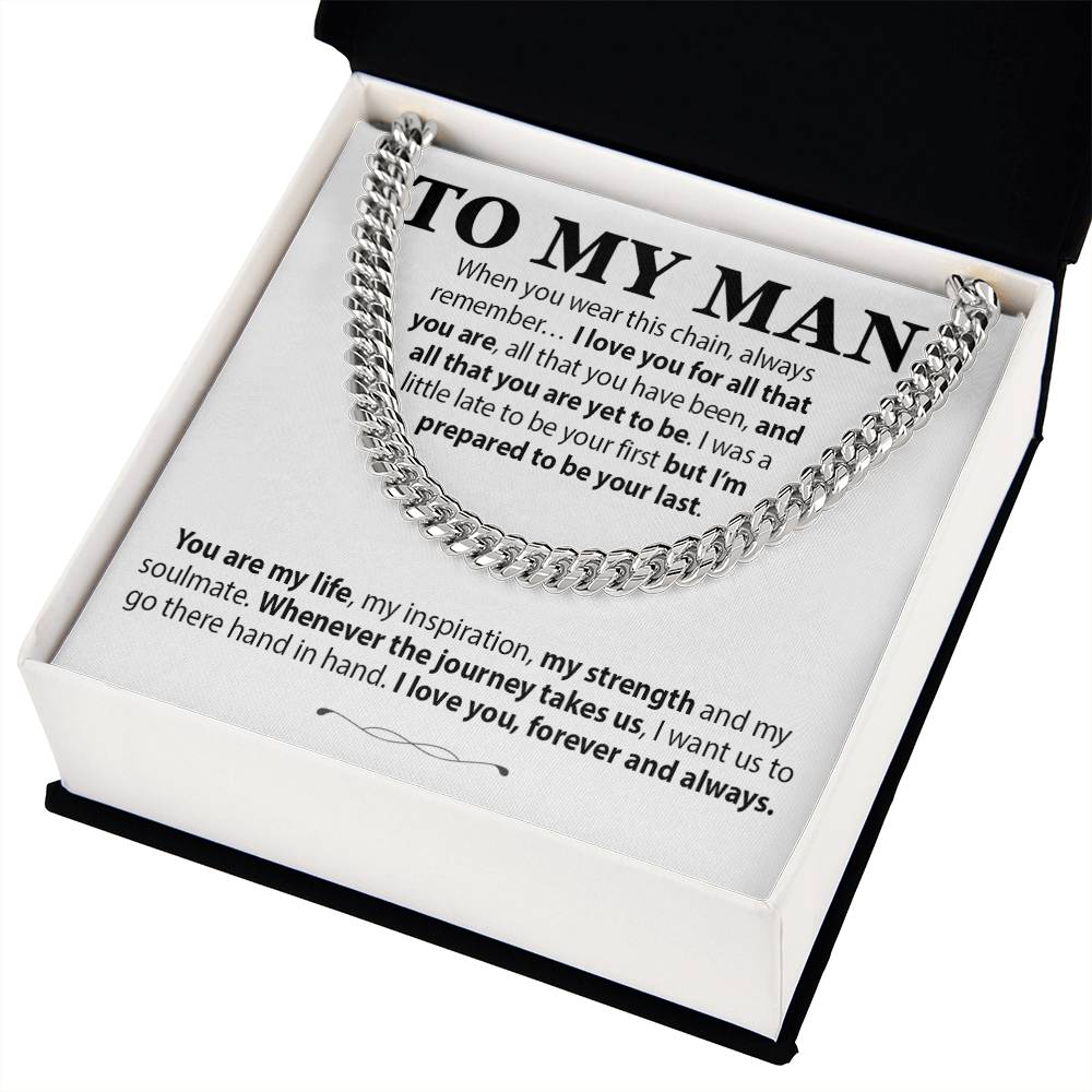 To My Man Cuban Chain Necklace, Gift for Him, Anniversary Birthday Christmas 13_10