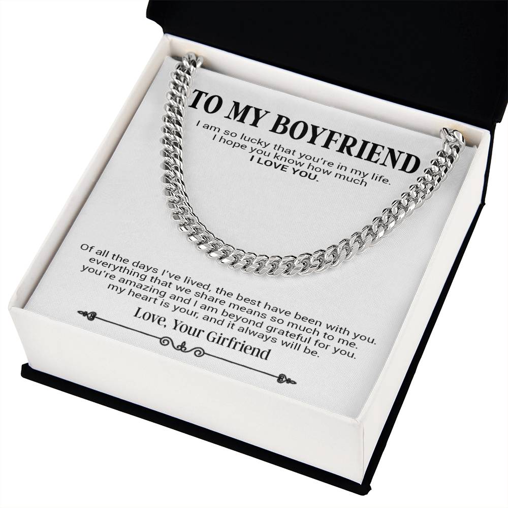 To My Boyfriend Necklace, Boyfriend Anniversary Gift, Boyfriend Birthday Gift, Boyfriend Christmas Gift