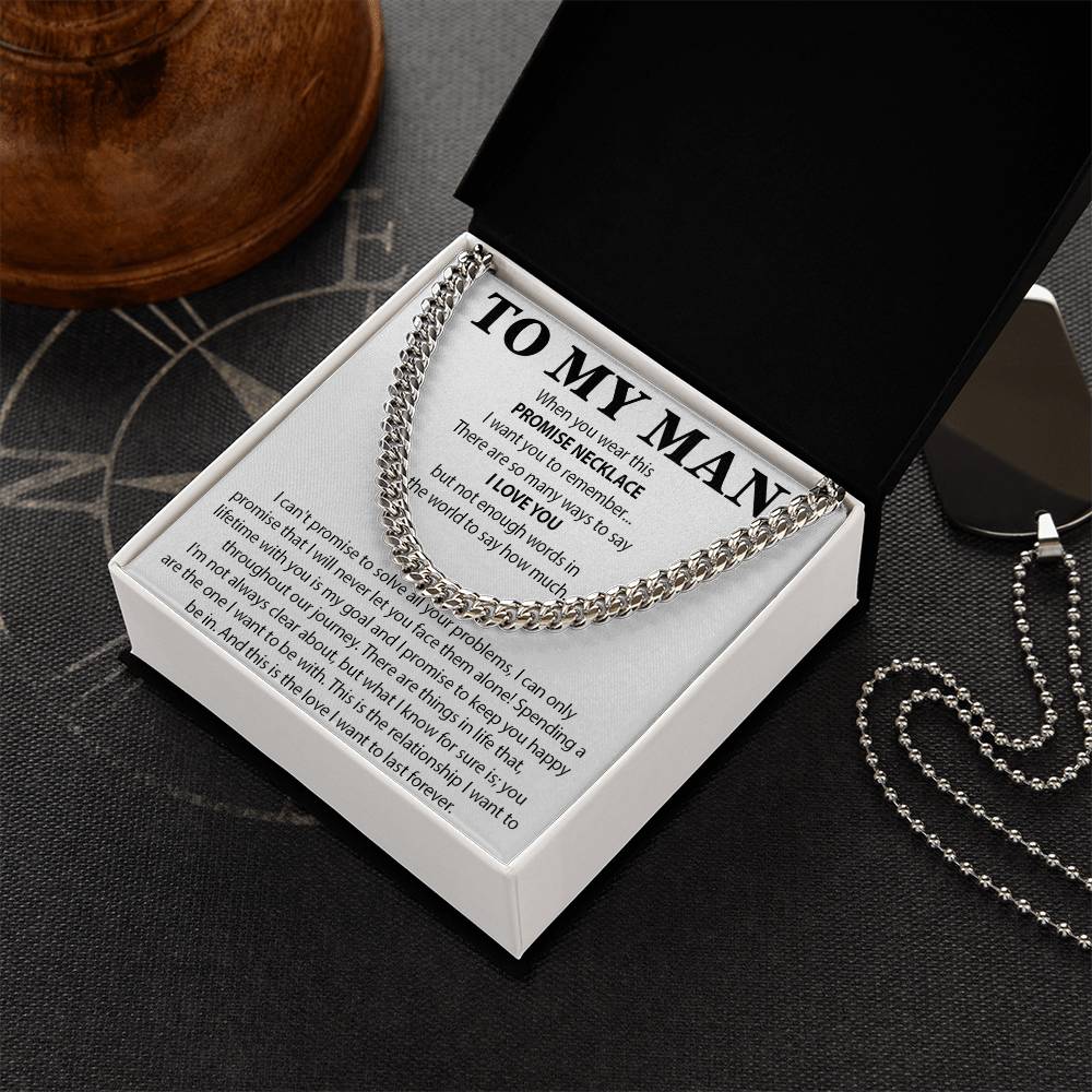 To My Man Cuban Chain Necklace, Gift for Him, Anniversary Birthday Christmas 25_10