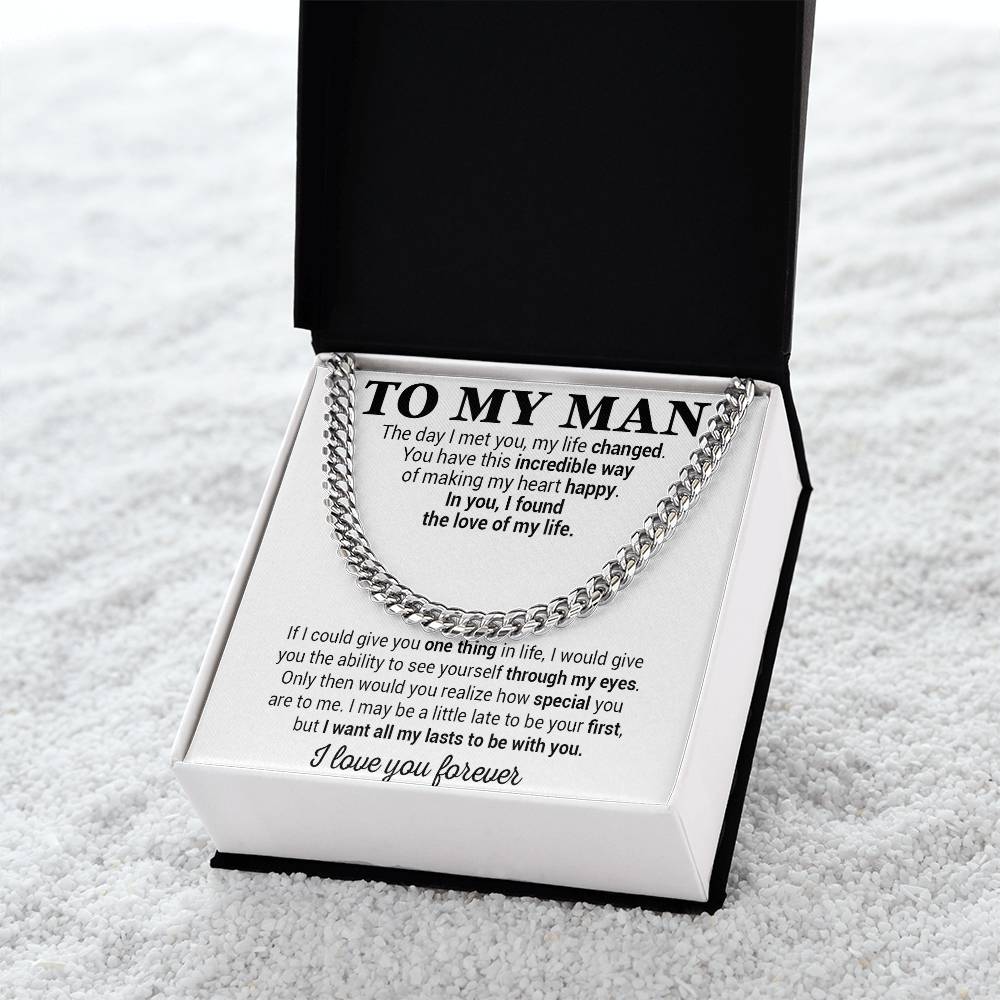 To My Man Cuban Chain Necklace, Gift for Him, Anniversary Birthday Christmas 25_5