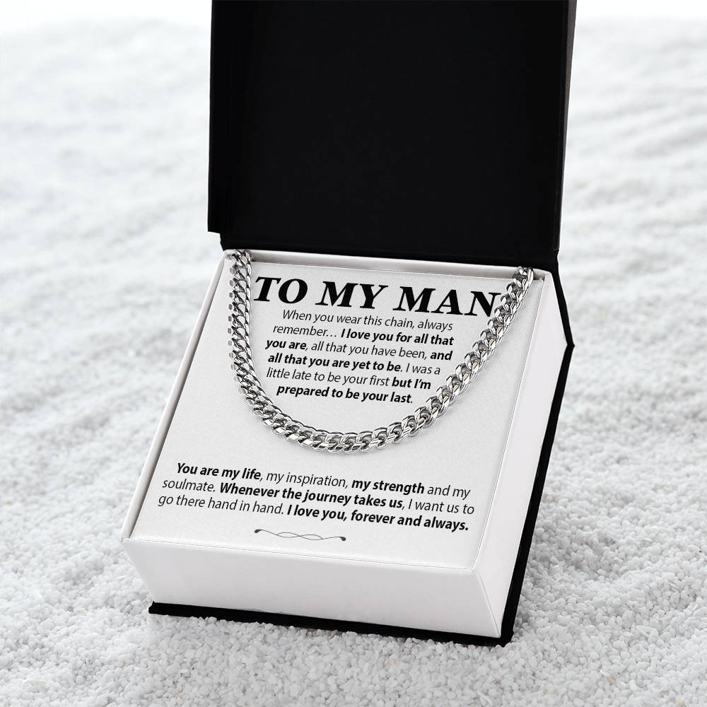 To My Man Cuban Chain Necklace, Gift for Him, Anniversary Birthday Christmas 13_10