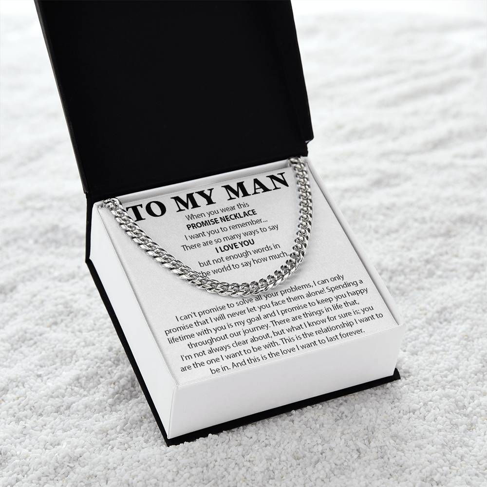 To My Man Cuban Chain Necklace, Gift for Him, Anniversary Birthday Christmas 25_10