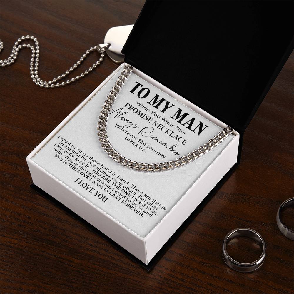 To My Man Cuban Chain Necklace, Romantic Gift for Him, Anniversary Birthday Christmas Gift 31_10