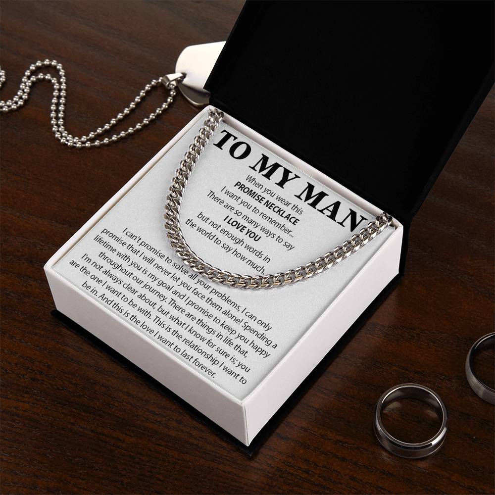 To My Man Cuban Chain Necklace, Gift for Him, Anniversary Birthday Christmas 25_10