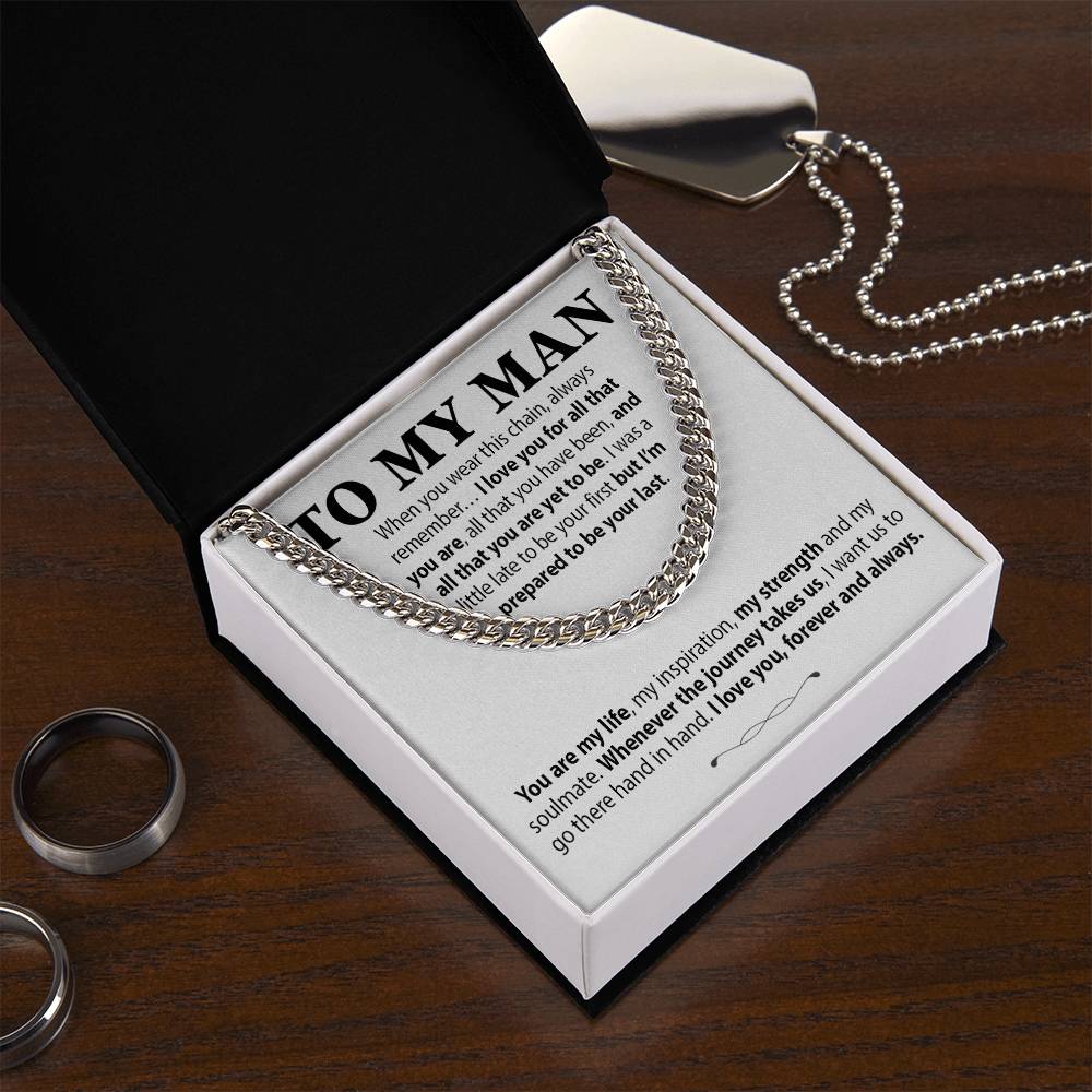 To My Man Cuban Chain Necklace, Gift for Him, Anniversary Birthday Christmas 13_10