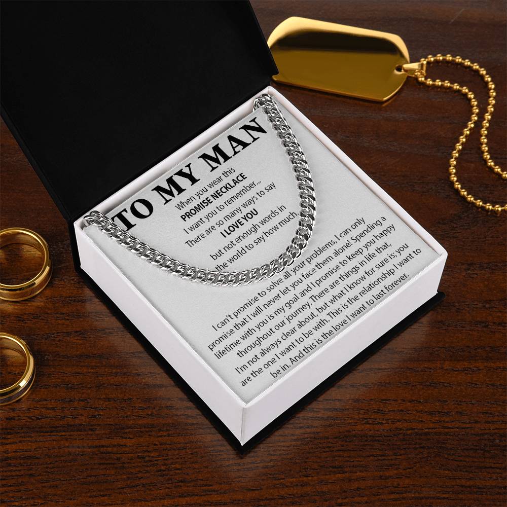 To My Man Cuban Chain Necklace, Gift for Him, Anniversary Birthday Christmas 25_10