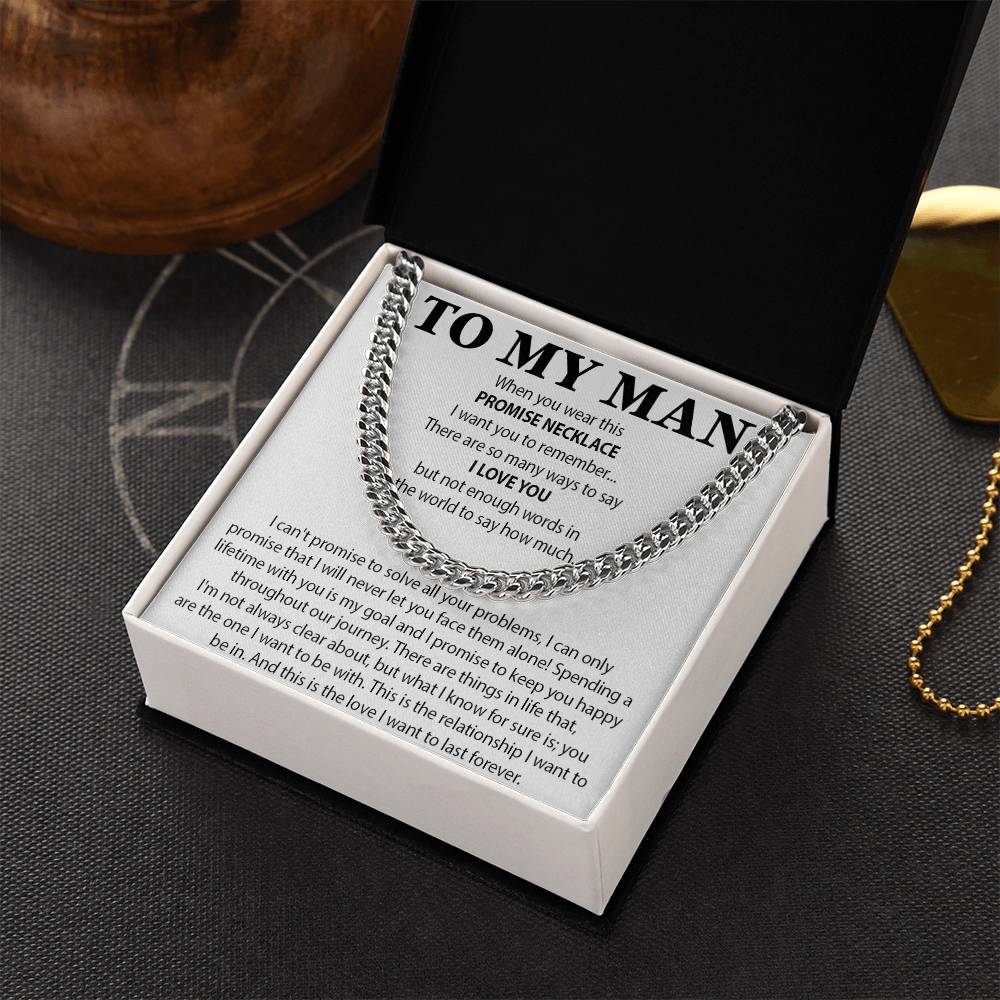 To My Man Cuban Chain Necklace, Gift for Him, Anniversary Birthday Christmas 25_10