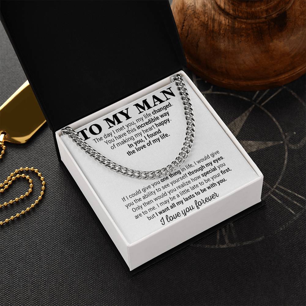 To My Man Cuban Chain Necklace, Gift for Him, Anniversary Birthday Christmas 25_5