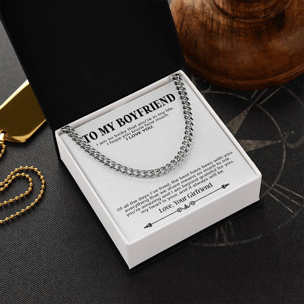 To My Boyfriend Necklace, Boyfriend Anniversary Gift, Boyfriend Birthday Gift, Boyfriend Christmas Gift