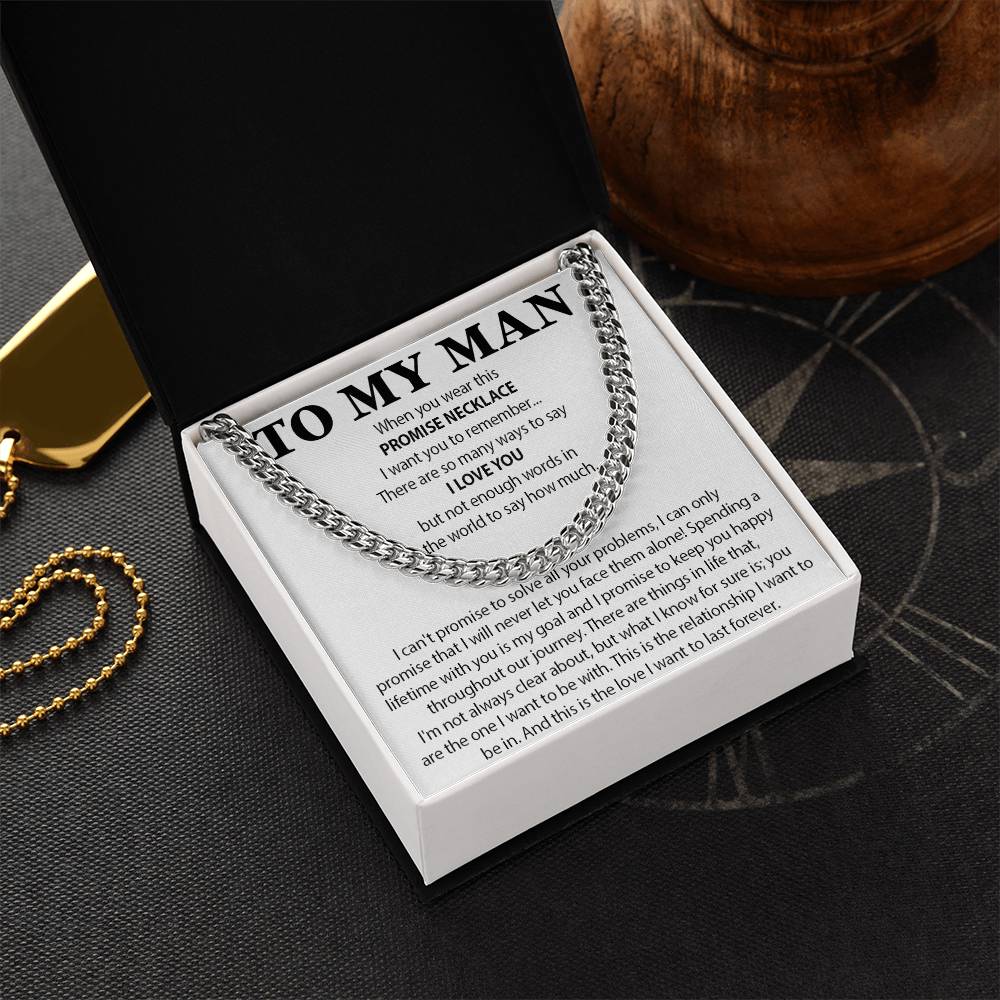 To My Man Cuban Chain Necklace, Gift for Him, Anniversary Birthday Christmas 25_10