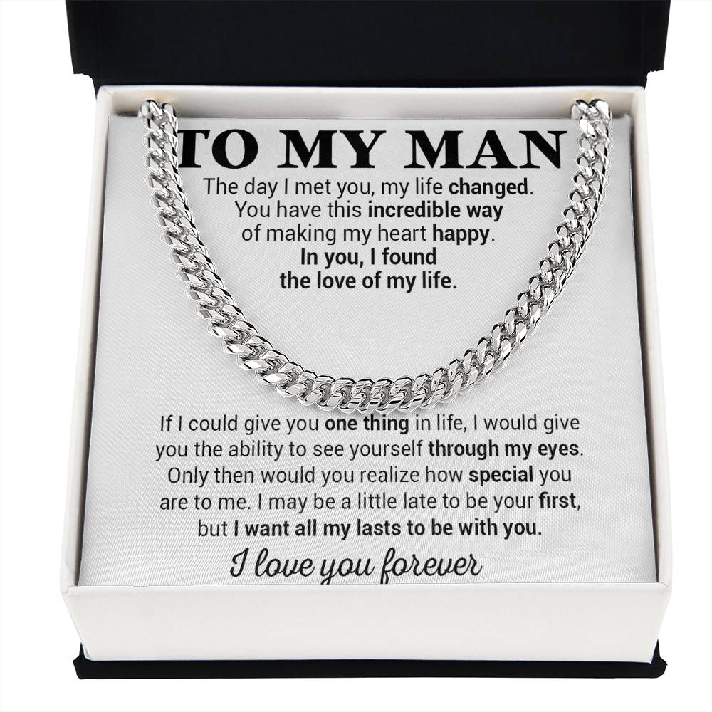 To My Man Cuban Chain Necklace, Gift for Him, Anniversary Birthday Christmas 25_5